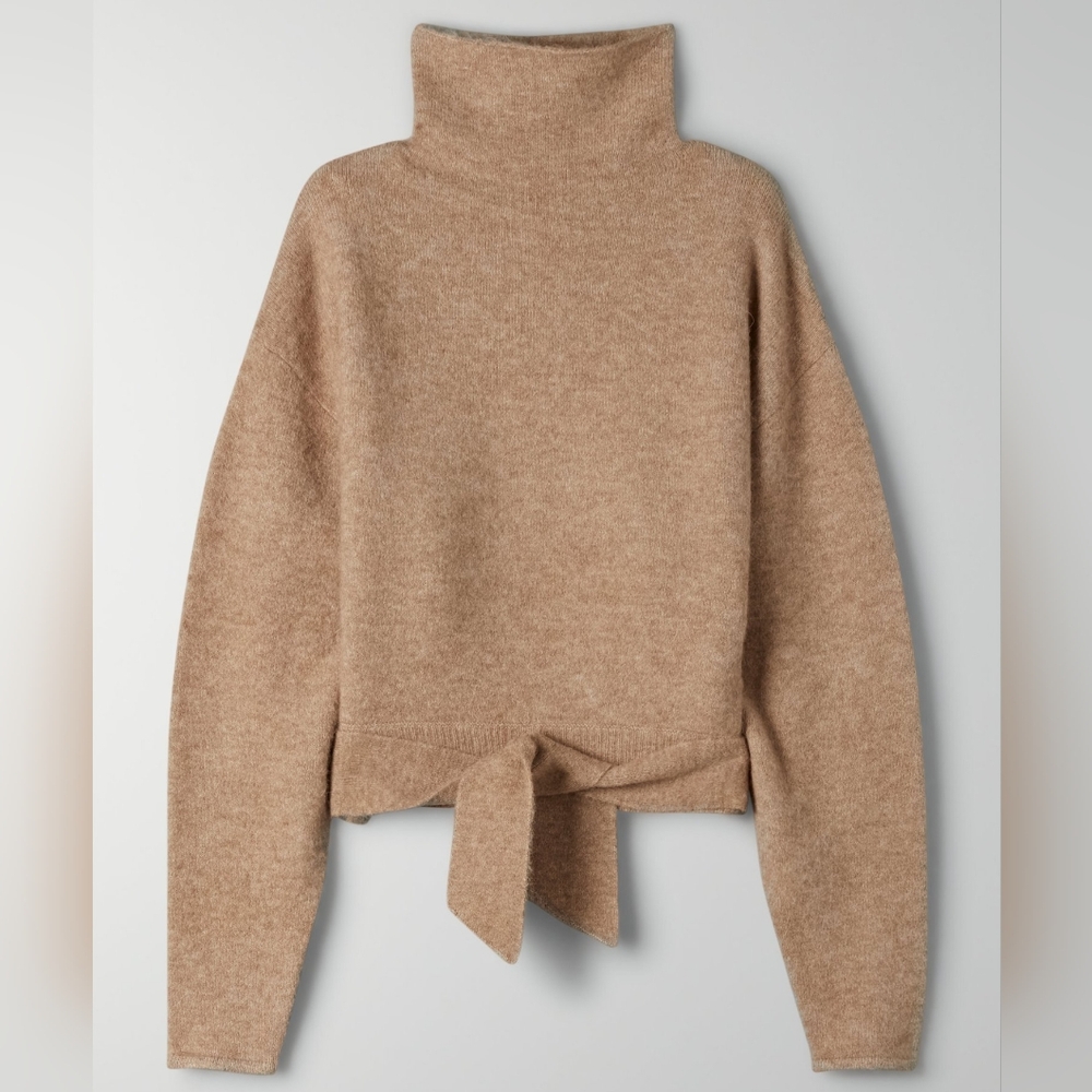 WILFRED Lorin Sweater Camel Wool Alpaca Blend Small Aritzia